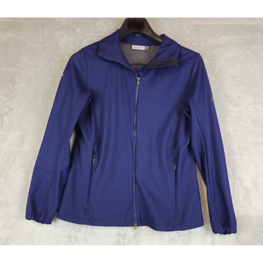 KJUS Yverdon Jacket Womens 40 Large Navy Blue Lightweight Full Zip Windbreaker